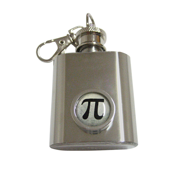 Bordered Mathematical Pi Symbol 1oz Keychain Flask - Picture 1 of 1